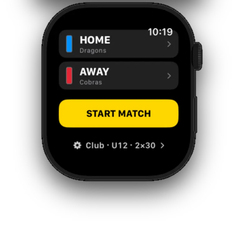 Center Ref running a match on Apple Watch